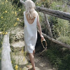 Linenfox Monstera tank dress